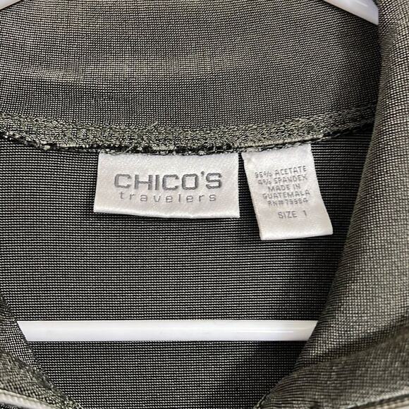Chico’s Travelers size 1 or medium olive green zip up jacket - Picture 2 of 2